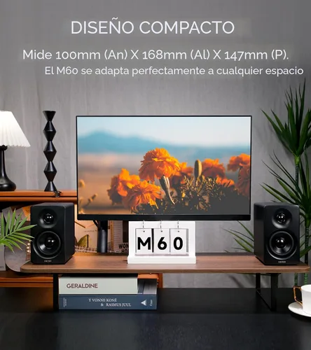 Vista 3 de Edifier Altavoz multimedia M60 Bluetooth 5.3, 66W RMS, audio de alta resolución y audio inalámbrico de alta resolución, LDAC, graves medios de 3