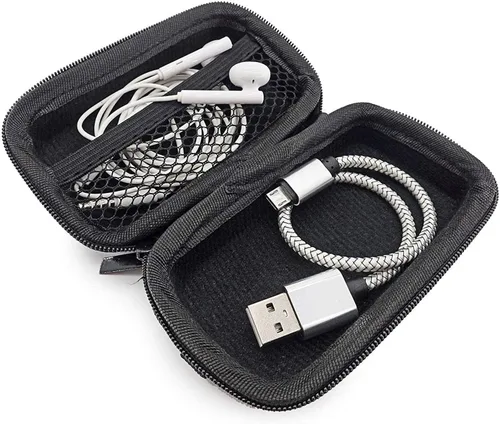 Vista 6 de Bolsa de viaje para unidad flash USB, EVA, a prueba de golpes, a prueba de presión e impermeable, bolsa de viaje para cable USB, auriculares