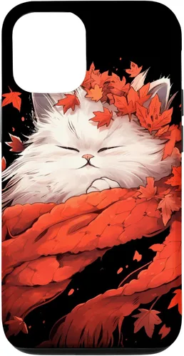 Vista 26 de Persian Cat Kitten Autumn Fall Leaves Thanksgiving Case for iPhone 16