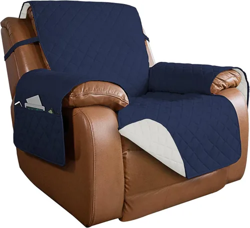 Vista 157 de PureFit - Funda de sofá acolchada reversible, protector de muebles impermeable, funda de sofá lavable con espuma antideslizante y correas elásticas