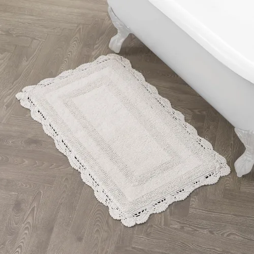 Vista 16 de Laura Ashley Alfombra de baño de algodón de ganchillo 17x24 in, Aqua