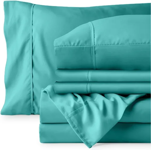 Vista 94 de Bare Home Sheet Set 1800 Ultra-Soft with 2 Pillowcases (Twin XL, Dark Blue)