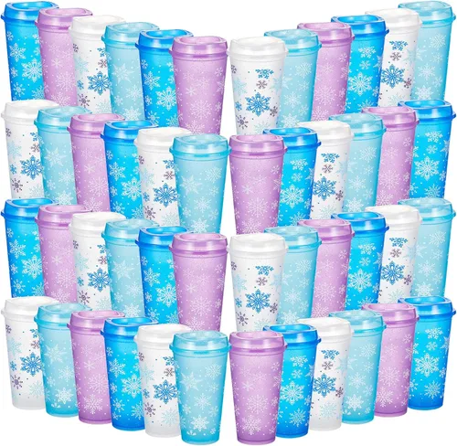 Vista 11 de Jingmore 24 vasos de café de invierno a granel de 16 onzas reutilizables