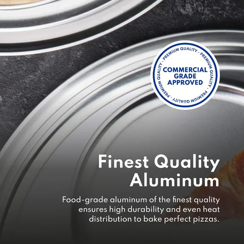 Vista 7 de New Star Foodservice 50868 Bandeja/Sartén para pizza, con borde ancho, de aluminio, 20.3 cm, paquete de 6
