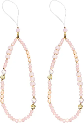Vista 28 de Beaded Phone Charm Cute Fixed Beads Pearl Wristlet Chain Camera Wrist Strap CarKey Lanyard