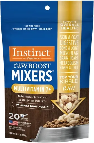 Vista 33 de Instinct Raw Boost Mixers, Topper de comida para perro liofilizada, receta sin granos - Carne natural 100%, bolsa de 6 oz