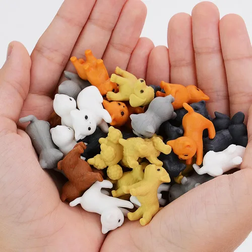 Vista 4 de Figuras diminutas de perros y gatos – Juguetes de animales pequeños a granel – Juguetes para mascotas pequeñas – Pequeños juguetes de plástico