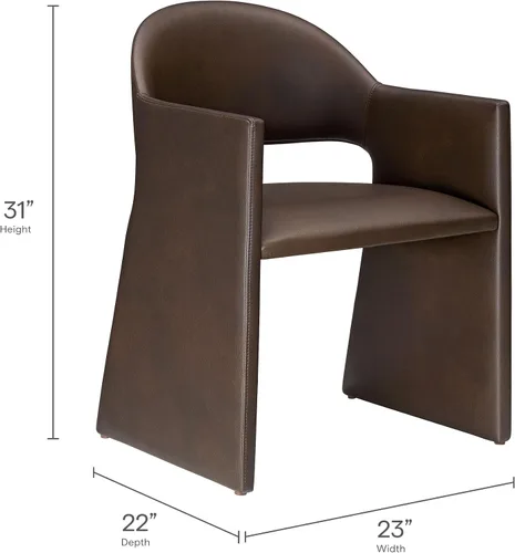 Vista 3 de Modway Talia - Sillón de comedor de cuero vegano en color espresso