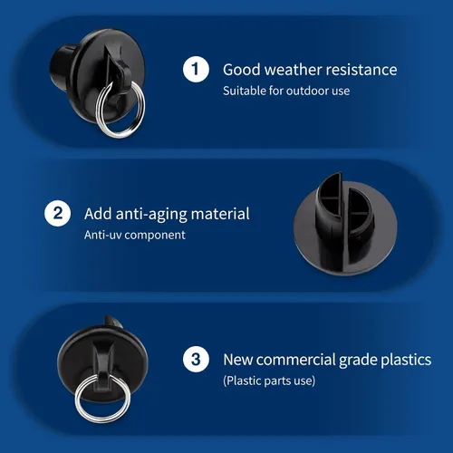 Vista 3 de Tapa de extremo con anillo, resistente a la intemperie, para persianas enrollables Coolaroo, para exteriores, persianas enrollables (negro, 1 par)