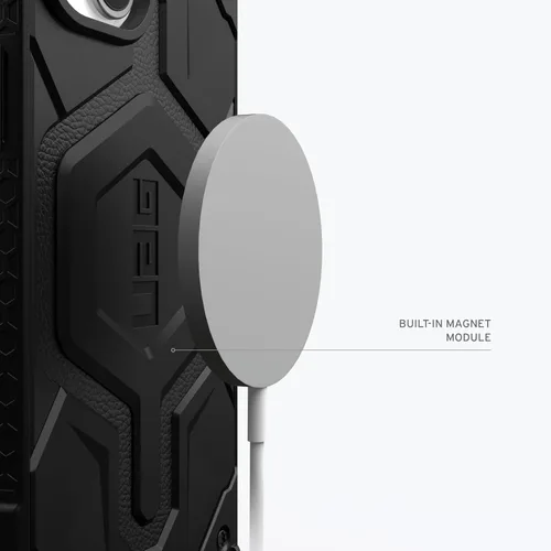 Vista 4 de URBAN ARMOR GEAR UAG - Funda compatible con iPhone 15 Plus de 6.7 pulgadas, Monarch Pro color negro, imán integrado compatible con carga MagSafe
