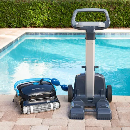 Vista 40 de Dolphin E10 - Aspiradora robótica automática para piscina, cepillo de limpieza activo, acceso a filtros de carga superior, ideal para piscinas sobre