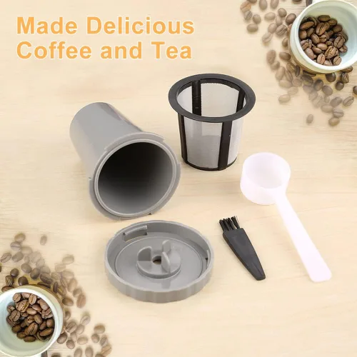 Vista 3 de Taza K reutilizable con filtro inferior, cápsulas de café ecológicas de malla de acero