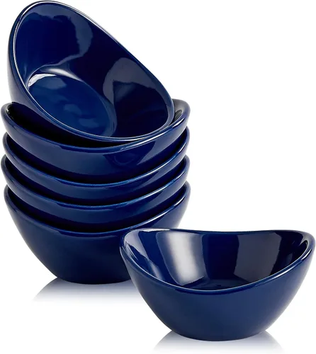 Vista 10 de Juego de accesorios de cerámica para embutidos de 6 tazas individuales de salsa de 1.5 onzas, platos de salsa de soja, platos de postre pequeños