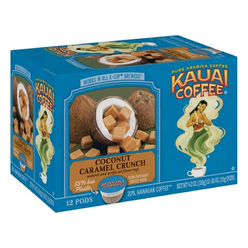 Vista 48 de Kauai Coffee Cápsulas K-Cup para cafeteras Keurig, café arábica, 10% hawaiano, tostado medio, aroma brillante con notas florales, descafeinado, 1