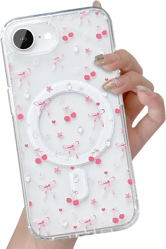Vista 46 de UEEBAI - Funda magnética para iPhone 11, diseño de lazo, compatible con MagSafe, funda transparente delgada inalámbrica, antiamarilleo, a prueba