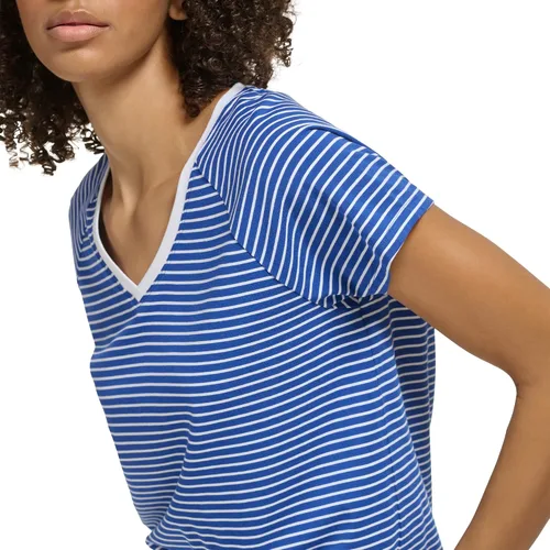 Vista 5 de Tommy Hilfiger Camiseta de rayas con dobladillo de cola de camisa para mujer