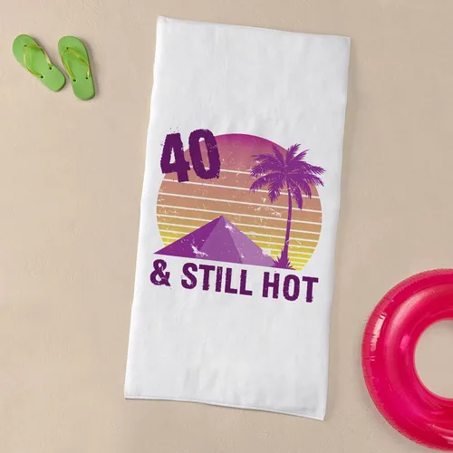 Vista 3 de CafePress Divertida toalla de playa grande para cumpleaños número 40, toalla suave con diseño único