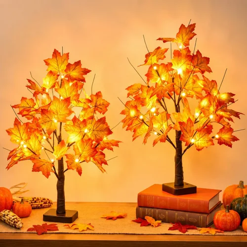 Vista 14 de EAMBRITE Árbol de abedul iluminado para decoración de Navidad para interiores para el hogar, paquete de 24 luces LED, funciona con baterías/USB