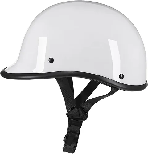 Vista 6 de Casco Woljay de media tapa con estilo vintage, de concha abierta para motocicleta - Aprobado por DOT