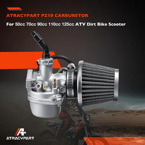 Vista 2 de Carburador PZ19 compatible con 50 cc, 70 cc, 80 cc, 90 cc, 110 cc, 125 cc, ATV Dirt Pit Bike Taotao Clone ATV Chino Quad 4 Stroke ATV Go Kart Pit
