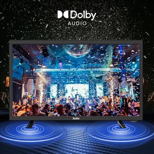 Vista 2 de TuTu TV LED de 22 pulgadas, TV de pantalla plana FHD 1080P con audio Dolby con HDMI, USB, VGA, RCA, TV o monitor no inteligente para habitación
