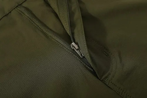Vista 3 de Pantalones cortos elásticos de secado rápido para hombre, pantalones cortos de trabajo ligeros, 6 bolsillos para ciclismo, viajes, camping