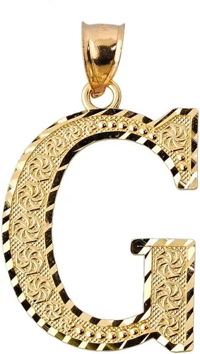 Vista 11 de Colgante personalizado de oro amarillo de 10 quilates con letras iniciales A-Z