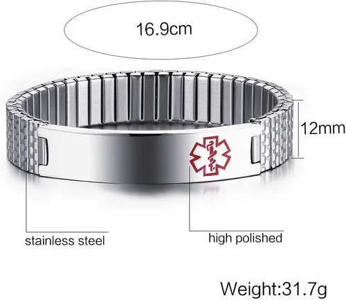 Vista 2 de VNOX Pulsera elástica de acero inoxidable chapado en oro negroplataoro para mujer y niña