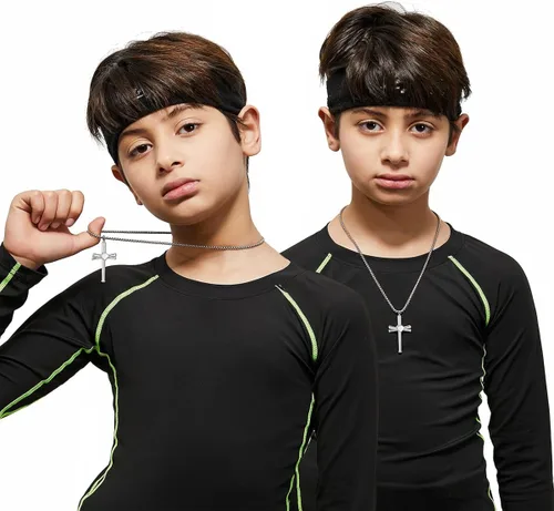 Vista 6 de Collar de béisbol para hombres y niños, con cruz y número inicial 0-99, cadena y dije de acero inoxidable, hecho a medida para mujeres y niñas