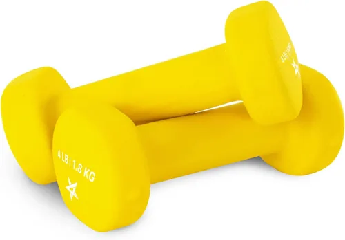 Vista 11 de Yes4All Neoprene Dumbbells, Pairs and Sets with Rack for Home Workouts A. Púrpura