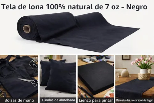 Vista 4 de Sedona Designz - Tela de lona de algodón duck de 60 pulgadas de ancho - 7oz duradera 100% algodón (negro, 1 yarda)