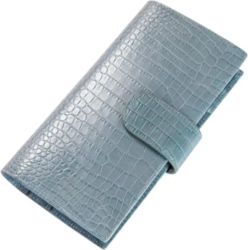 Vista 9 de Funda de planificador A6 para Hobonichi Original, Stalogy y Midori MD Planners, con cremallera y bolsillo trasero grande, piel de cocodrilo (morado)
