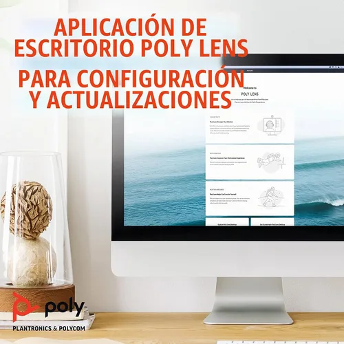 Vista 7 de POLY - Altavoz inteligente Sync 40 (Plantronics) - Espacios de trabajo flexibles - Conéctate a PC/Mac a través de un cable combinado USB-A/USB-C