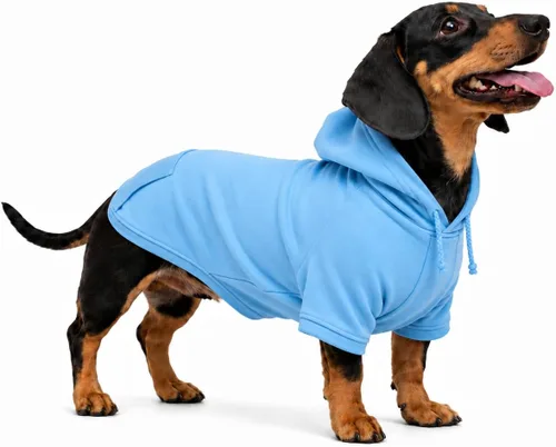 Vista 14 de Lovelonglong Sudadera básica con capucha para perros, 100% algodón, se adapta a perros pequeños, medianos y grandes, color negro, XS
