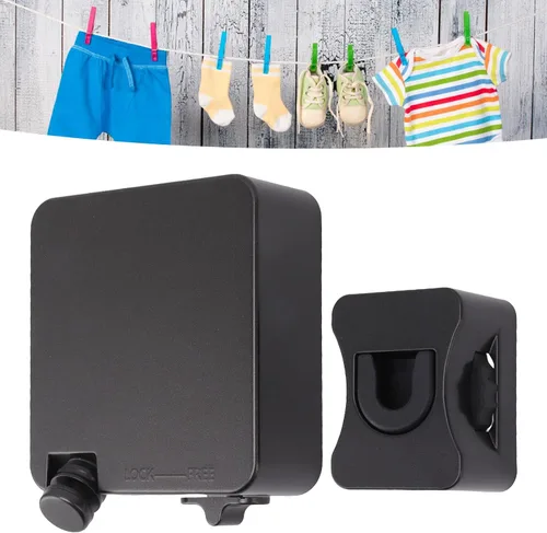 Vista 5 de Pyhodi Tendedero retráctil de acero inoxidable 304, cuerda resistente, fácil de usar e instalar, adecuado para baño, lavandería, exterior e