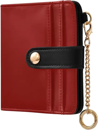 Vista 16 de Sinestour Azalea print Small Wallet for Women RFID Blocking Leather Bifold Small Purse with Zipper Coin Pocket ID Window Card Holder, Compact Credit