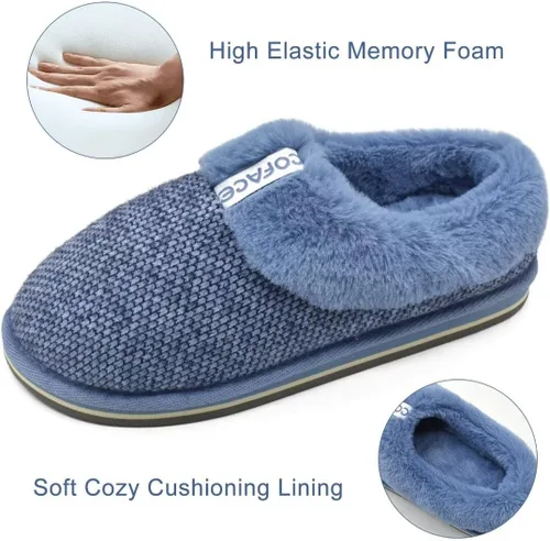 Vista 5 de COFACE Pantuflas de espuma viscoelástica para mujer, cómodas y cálidas, con forro de cojín acogedor
