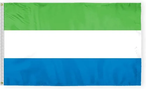 Vista 11 de AGAS - Bandera para automóvil de Sierra Leona de 10.5 x 15 pulgadas, impresa de doble cara en tela de poliéster súper punto, doble costura, plástico