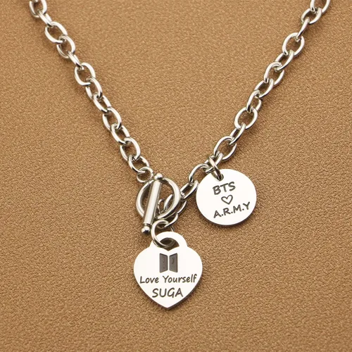 Vista 4 de ARETIS Kpop Bangtan - Collar para niños Be the best J-HOPE JIMIN JIN JK RM SUGA V Collar Bangtan Boys Lover Jewelry Gift for Bangtan Boys Fans