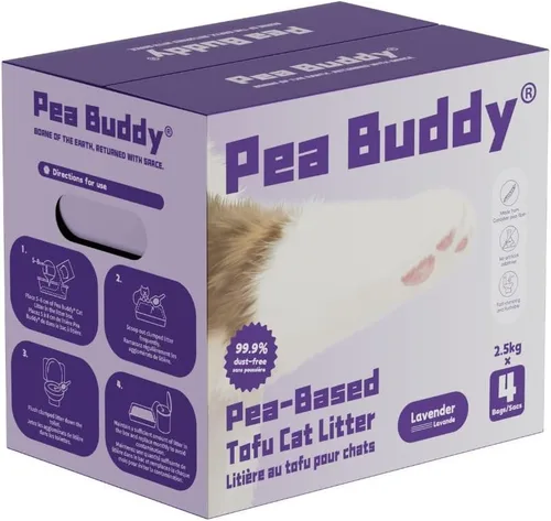 Vista 10 de Arena para gatos a base de guisantes, arena para gatos sin polvo, bajo seguimiento y control de olores natural, perfumada, lavable a ras