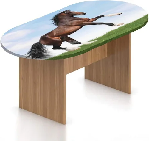 Vista 24 de Mantel ovalado ajustable para patio, decoración de animales, de poliéster, con bordes elásticos, estampado de koala y panda sentados en árboles