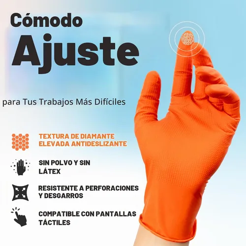 Vista 3 de Raxwell Nitrile Gloves, Disposable Gloves, Puncture Resistant, Diamond Grip