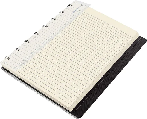 Vista 4 de Filofax B115076U - Cuaderno metálico Saffiano recargable, tamaño A5, 112 páginas móviles de color crema, incluye 4 índices (uno con bolsillo)