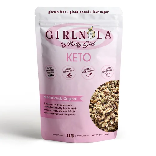 Vista 22 de Cereal de granola bajo en azúcar y bajo en carbohidratos Let's Peanut Butter Party Paquete de 2 Nutty Girl Keto Girlnola®