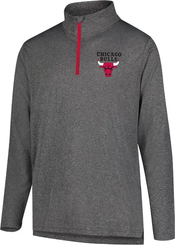 Vista 18 de Ultra Game Camiseta oficial de la NBA de manga larga con cremallera corta para hombre Gris Caliente Carbón