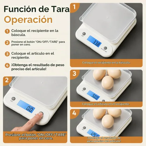 Vista 5 de Báscula digital de alimentos para cocina, 11 libras, 0.1 oz, 11.0 lbs/0.00 oz, báscula de cocina para cocinar hornear, batería de litio integrada