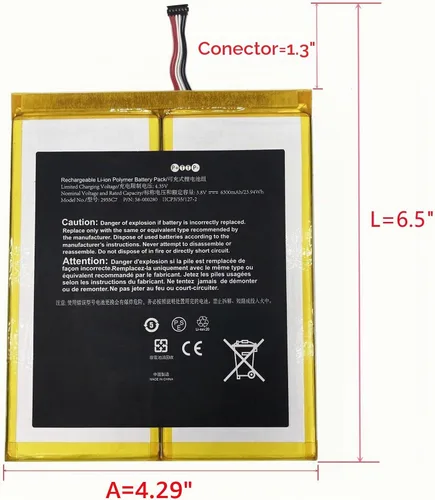 Vista 2 de Batería de repuesto para tablet 58/00/0280 29/55/C7 A21/10 M2/V3/R5
