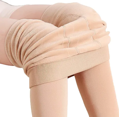 Vista 3 de Leggings térmicos para invierno con forro polar grueso y forro polar para mujer