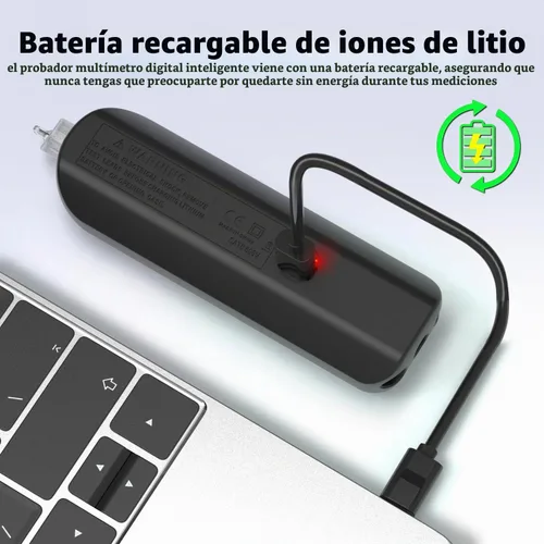 Vista 5 de BSIDE Probador de multímetro digital inteligente Voltímetro eléctrico recargable Capacitancia Diodo Continuidad Resistencia Live Check AC DC