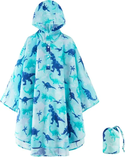 Vista 18 de WAWSAM Poncho de Lluvia Ligero para Niños Reutilizable Impermeable para Niños Pequeños Chaqueta de Lluvia